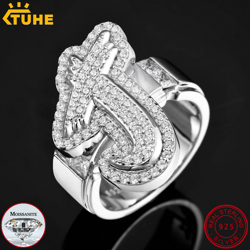 Statement Cocktail Ring - TUHE Iced Out Moissanite Custom Letter