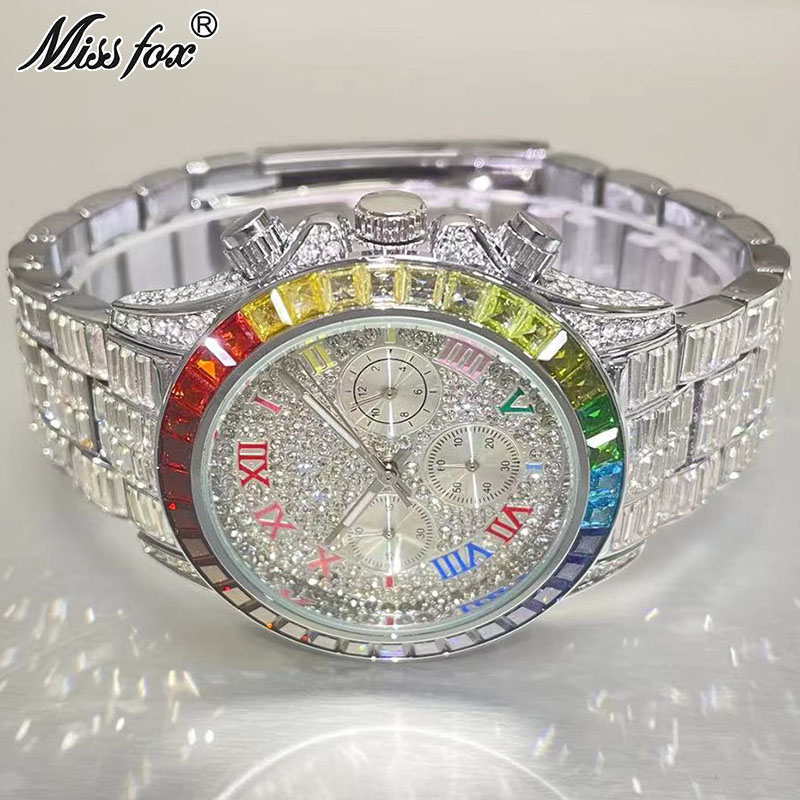 Jewelry Inspired Watches - MISSFOX Luxury Iced Watch For Men
