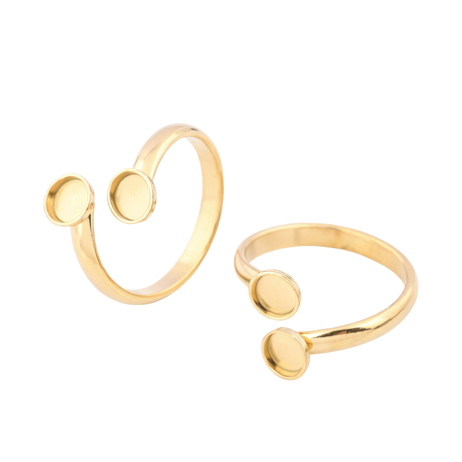 Gold Plated Ring - 10pcs Stainless Steel Adjustable Gold Plated