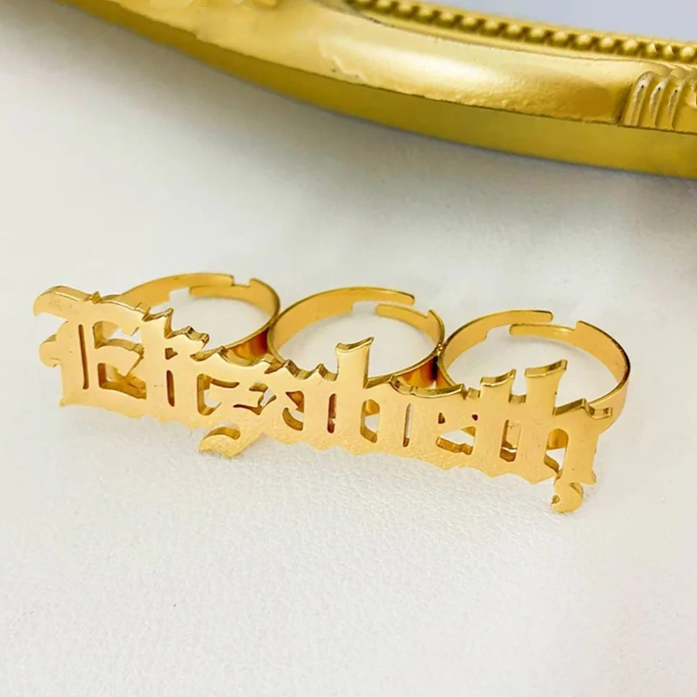 Custom Name Ring Women Knuckle - Statement Cocktail Ring 评论和价格