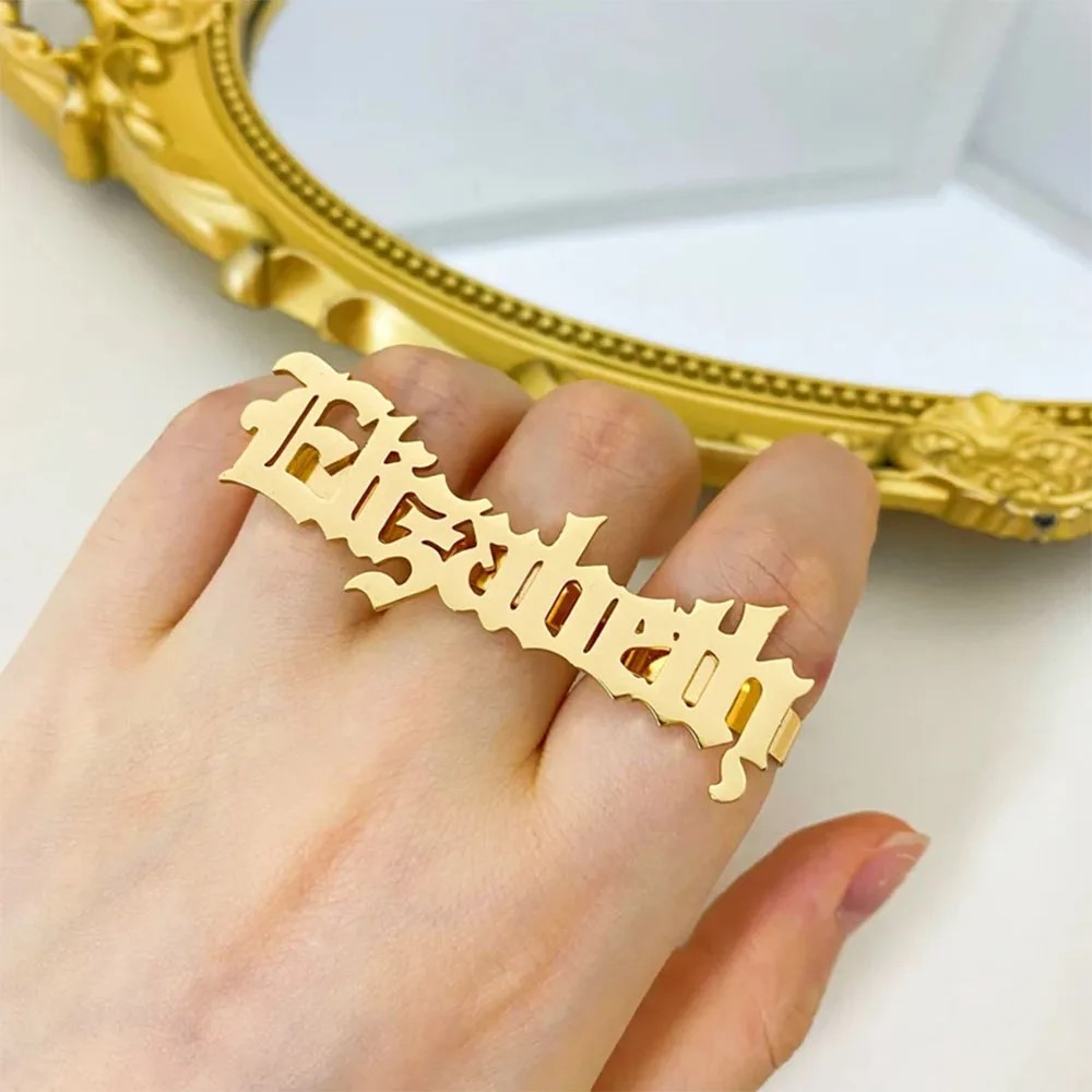 Custom Name Ring Women Knuckle - Statement Cocktail Ring 评论和价格