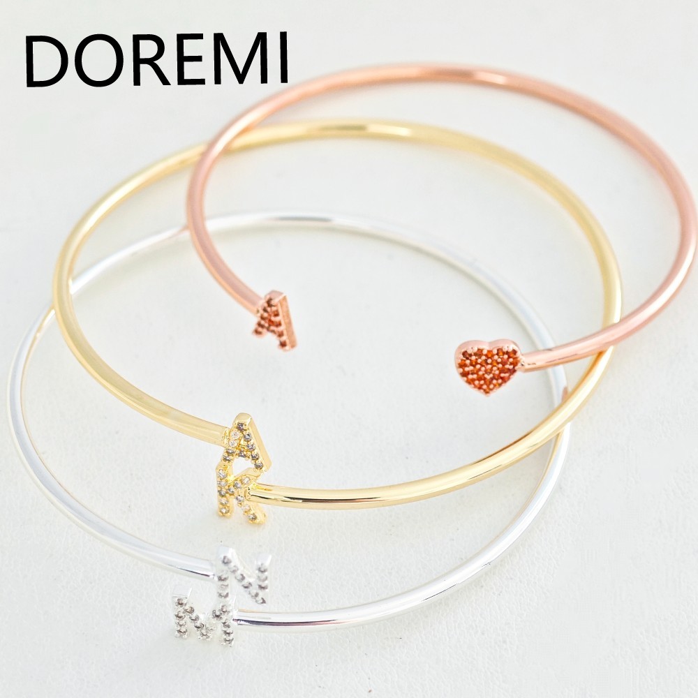 DOREMI Custom Letters Initial  - Cuff Bangle Bracelet 评论和价格
