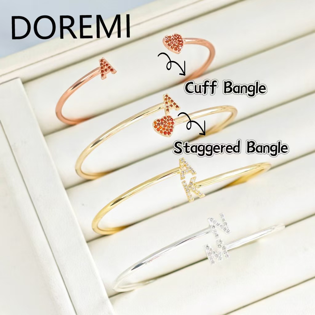 DOREMI Custom Letters Initial  - Cuff Bangle Bracelet 评论和价格