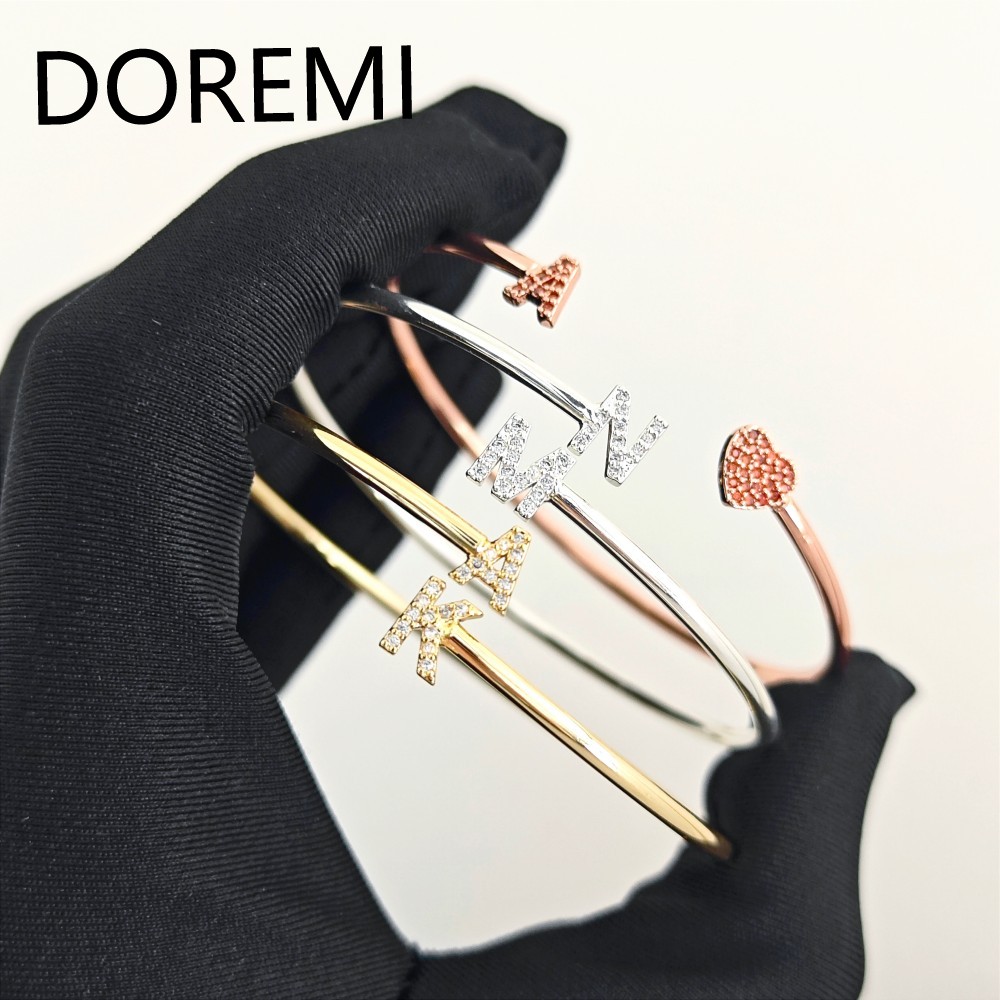 DOREMI Custom Letters Initial  - Cuff Bangle Bracelet 评论和价格
