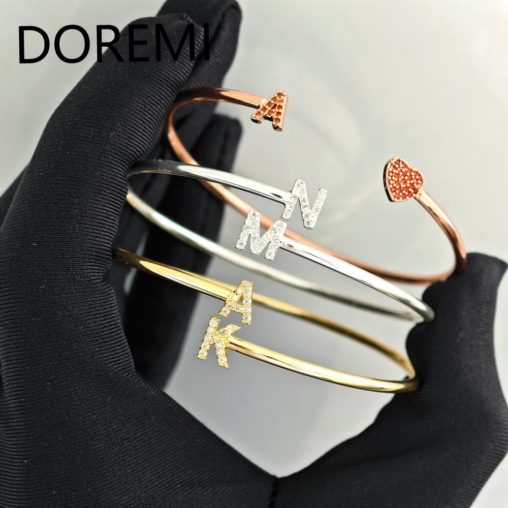 DOREMI Custom Letters Initial  - Cuff Bangle Bracelet 评论和价格