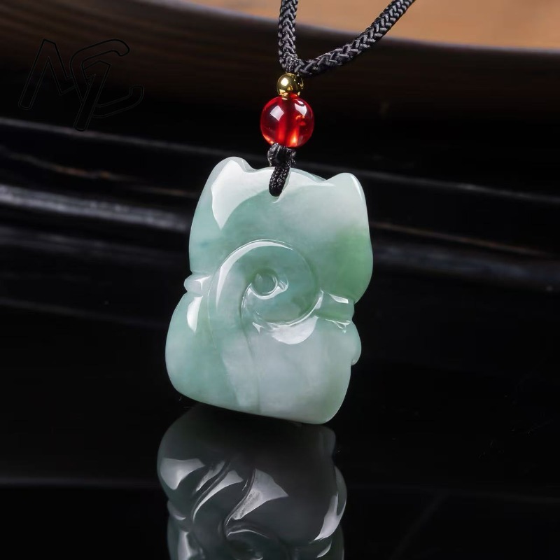 Natural Emerald Jade Lucky Cat - Jewelry & Watches Spółka Z Ograniczoną Odpowiedzialnością Sp Z Oo 评论和价格