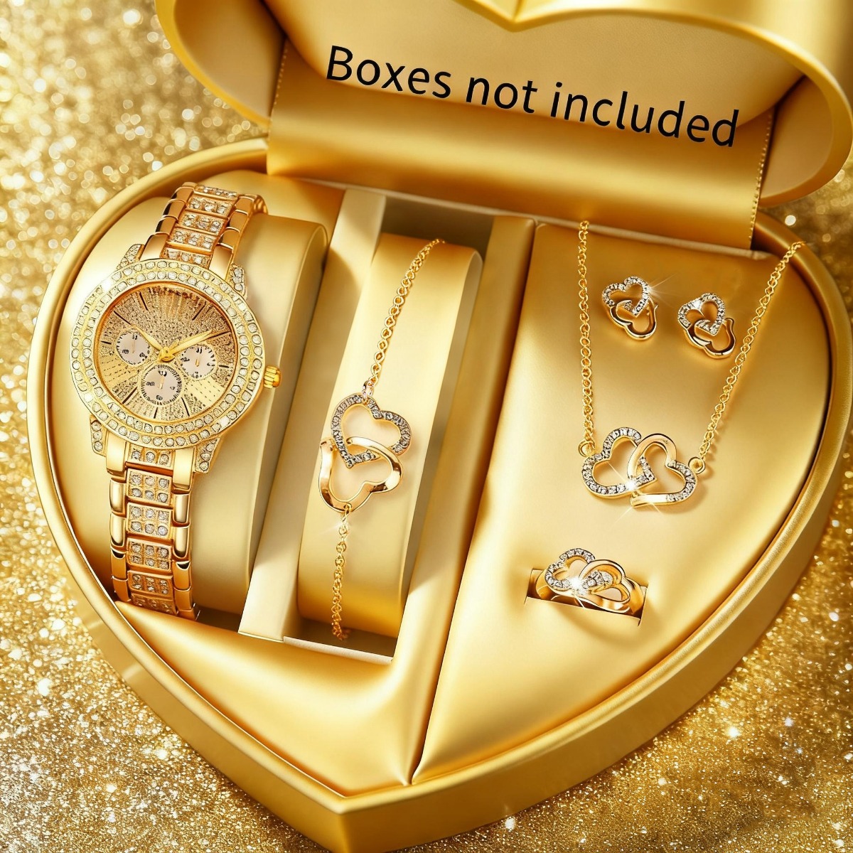 6PCS Luxury Rhinestone Women W - Mystery Jewelry Jar Watches 评论和价格