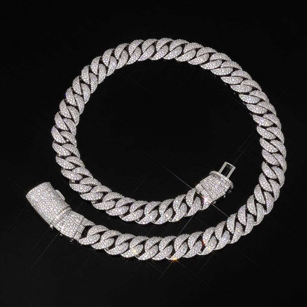 Iced out 14mm 3 Row Diamond Cu - Hip Hop Chain Necklace 评论和价格