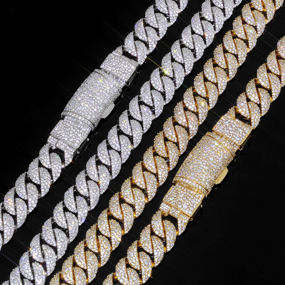 Iced out 14mm 3 Row Diamond Cu - Hip Hop Chain Necklace 评论和价格