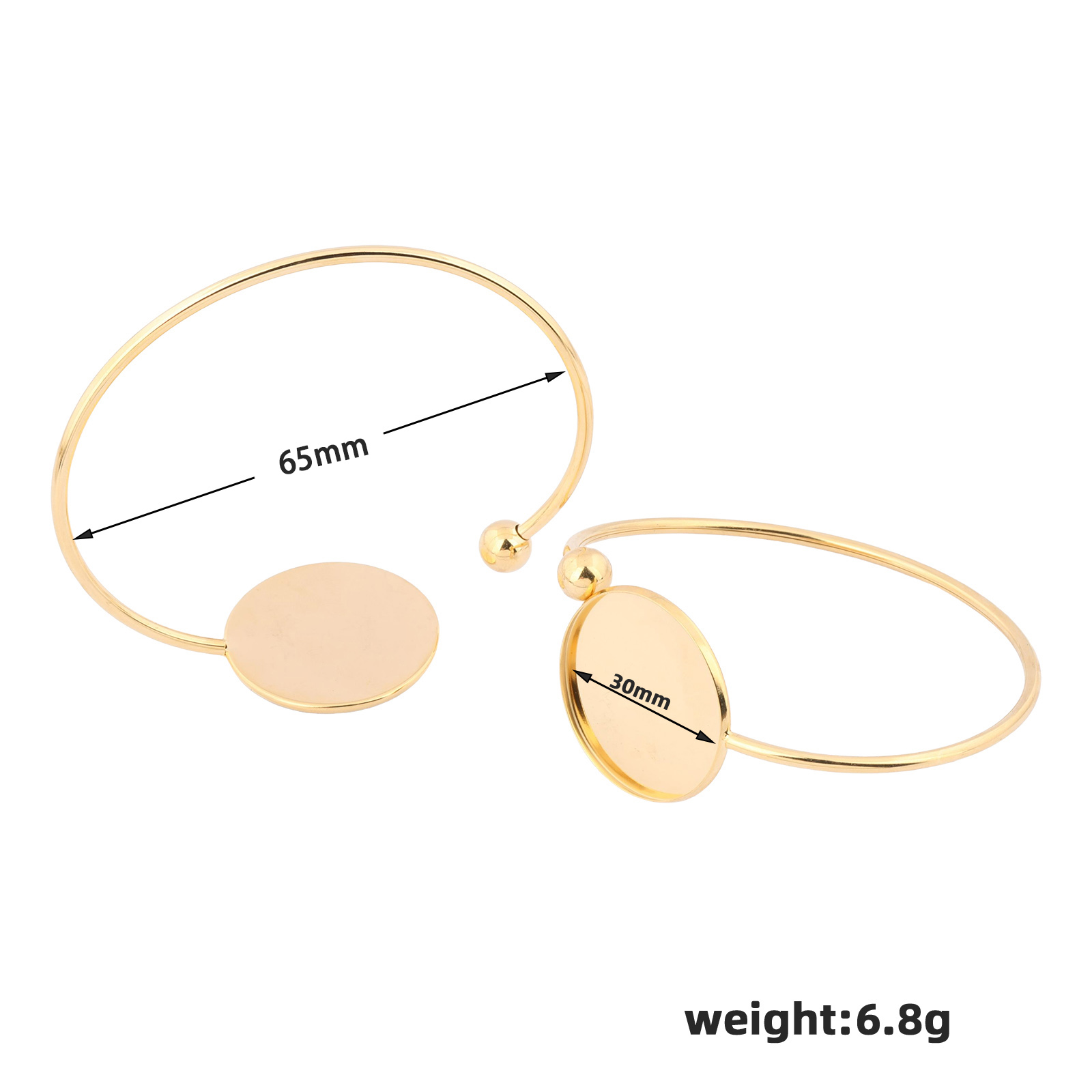 2pcs Fit 30mm Cabochon Bangle  - Cuff Bangle Bracelet 评论和价格