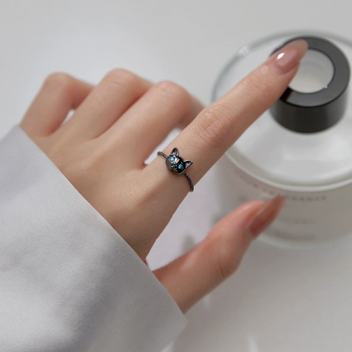 925 Sterling Silver Cat Rings  - Statement Cocktail Ring 评论和价格