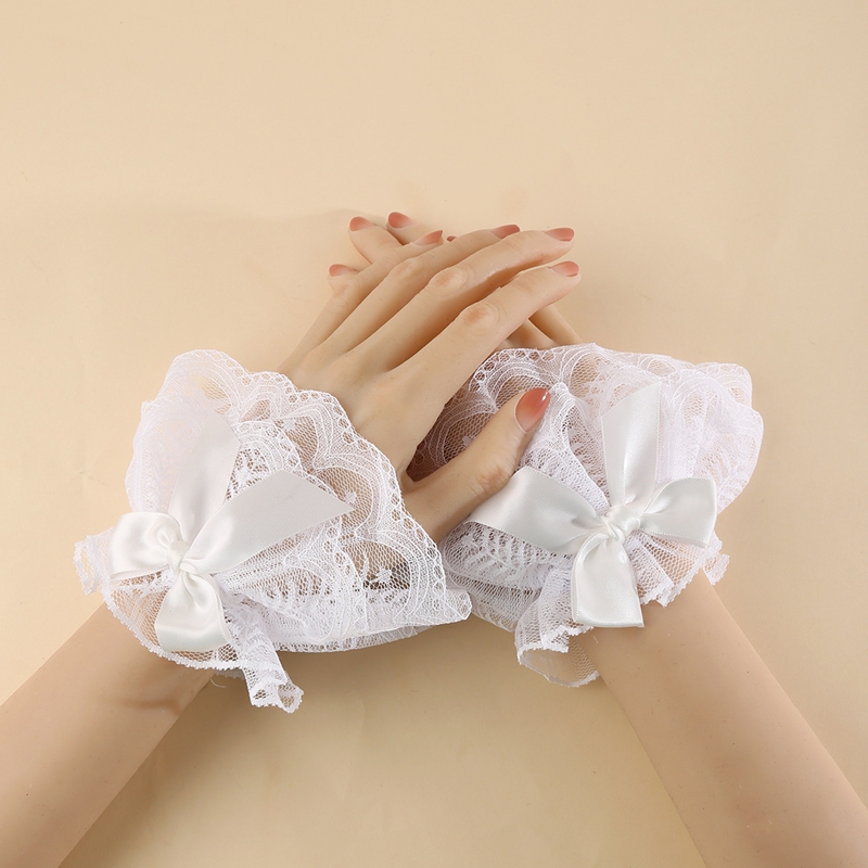 Sweet  Lolita Lace Bowknot Wri - Cuff Bangle Bracelet 评论和价格