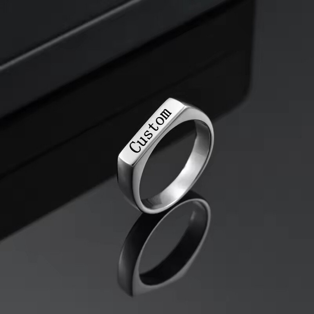 Customized Engrave Name Photo  - Statement Cocktail Ring 评论和价格