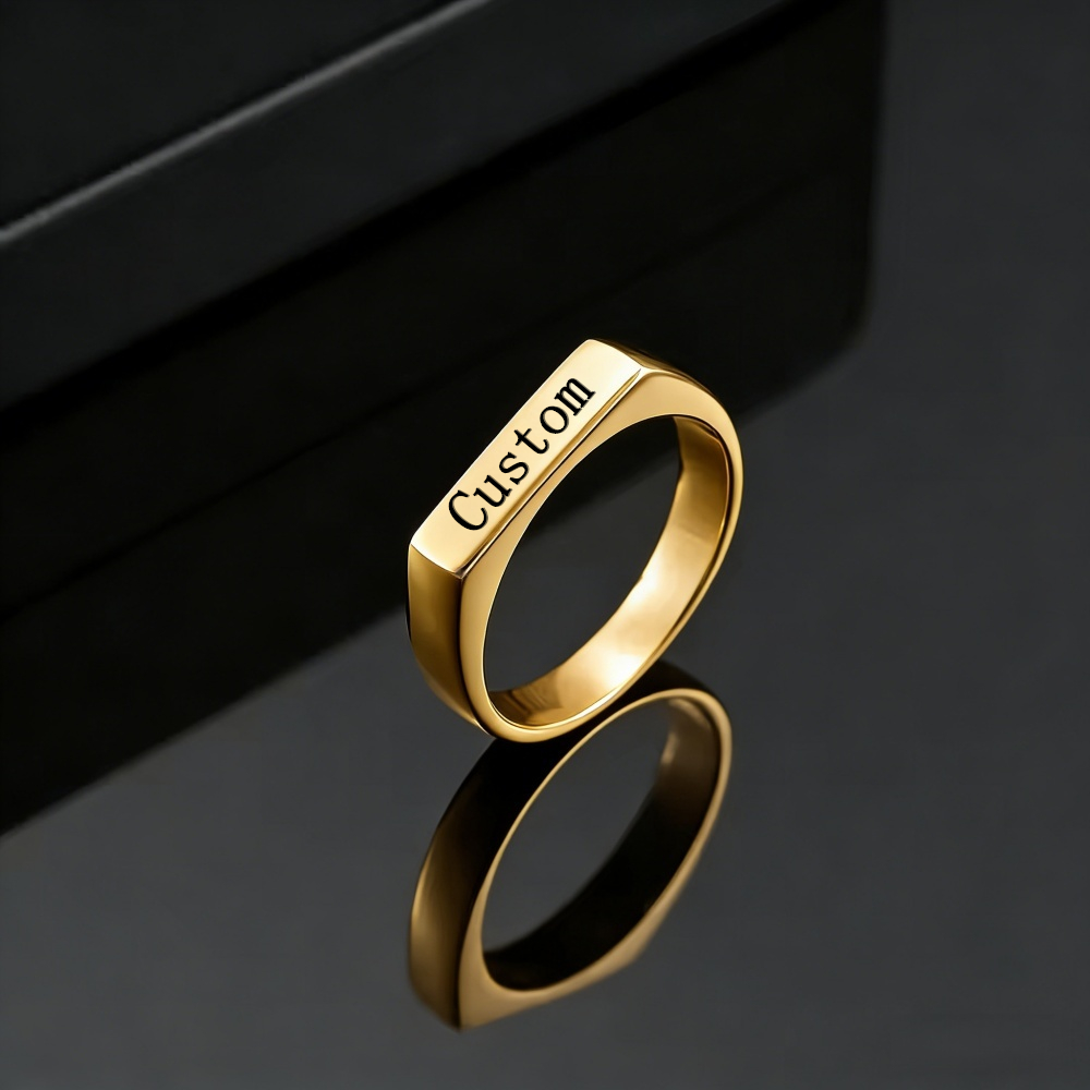 Customized Engrave Name Photo  - Statement Cocktail Ring 评论和价格
