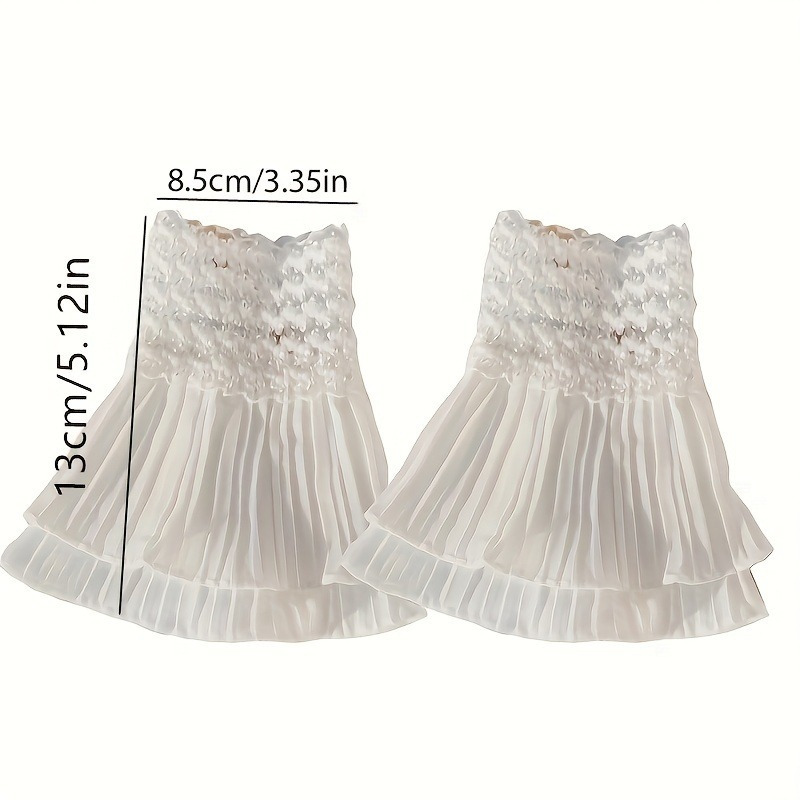 Double Ruffle Fake Cuff Solid  - Cuff Bangle Bracelet 评论和价格