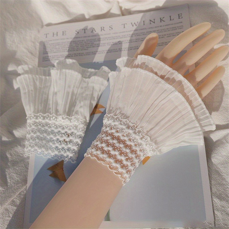 Double Ruffle Fake Cuff Solid  - Cuff Bangle Bracelet 评论和价格