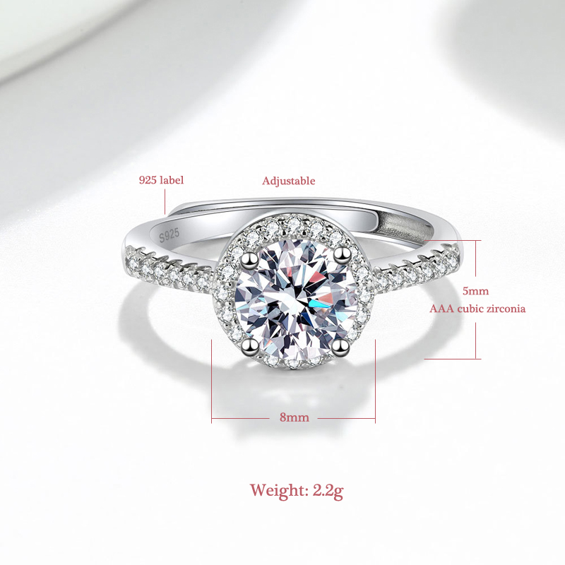 New 925 Sterling Silver Round  - Statement Cocktail Ring 评论和价格