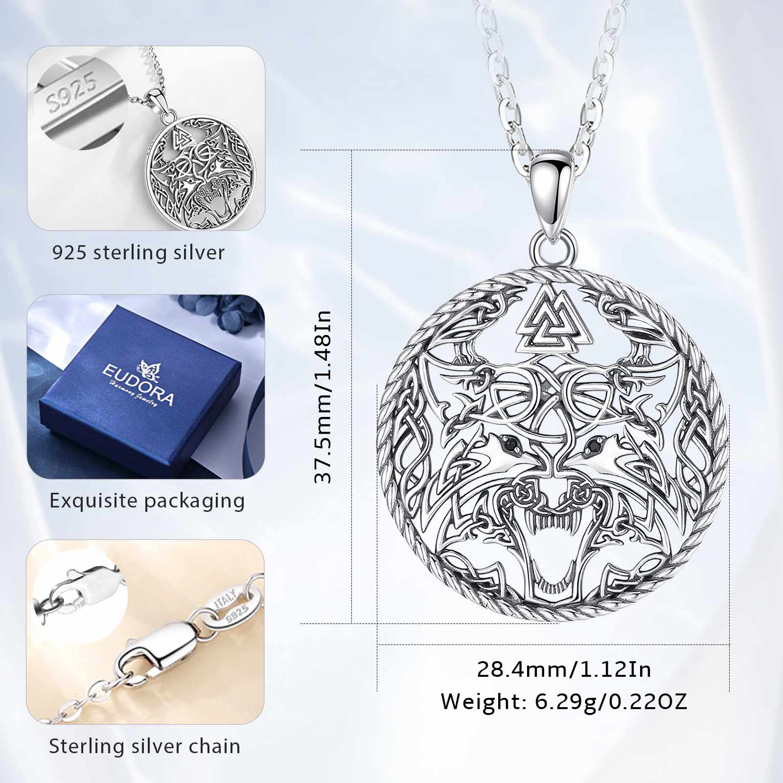 Eudora 925 Sterling Silver Vik - Wolf Jewelry & Watches Tampa Reviews 评论和价格