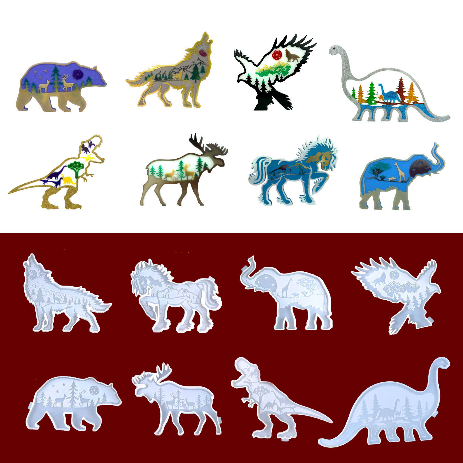 Wolf Horse Shaped Epoxy Resin  - Wolf Jewelry & Watches Tampa Reviews 评论和价格