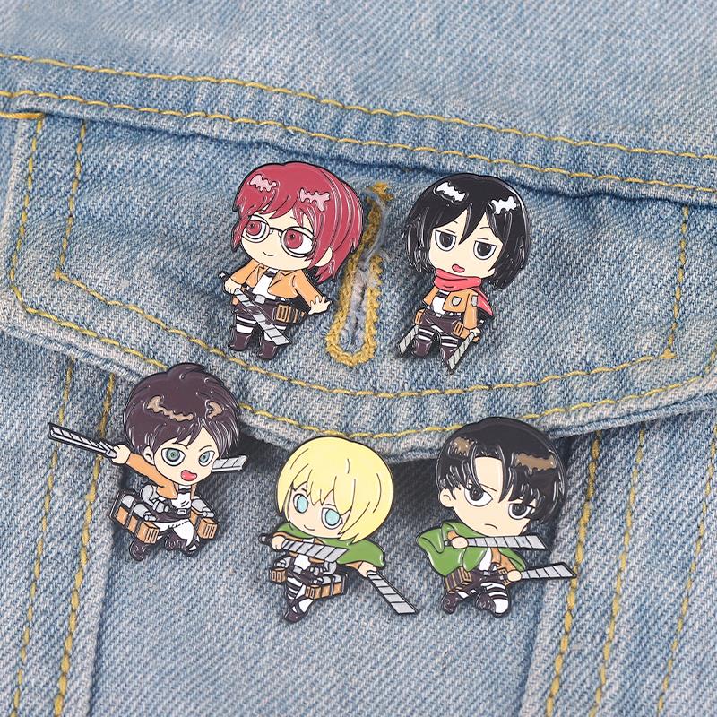 Chibi Enamel Pins Custom Eren  - Levi Jewelry & Watches Inc 评论和价格