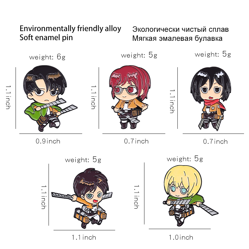 Chibi Enamel Pins Custom Eren  - Levi Jewelry & Watches Inc 评论和价格