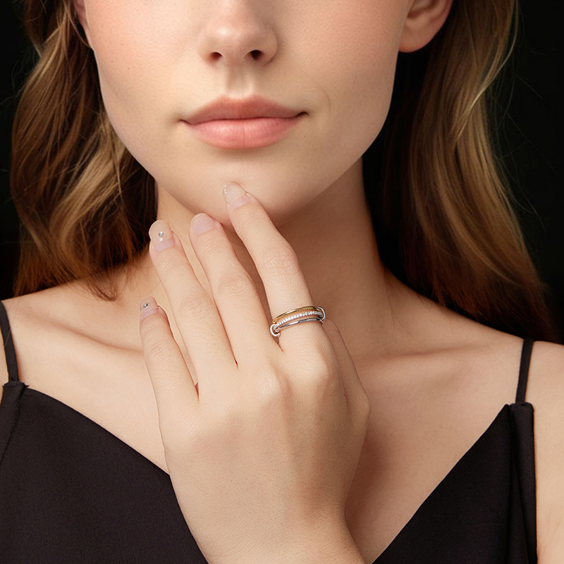 Bamoer U Biclor Moissanite Rin - Statement Cocktail Ring 评论和价格