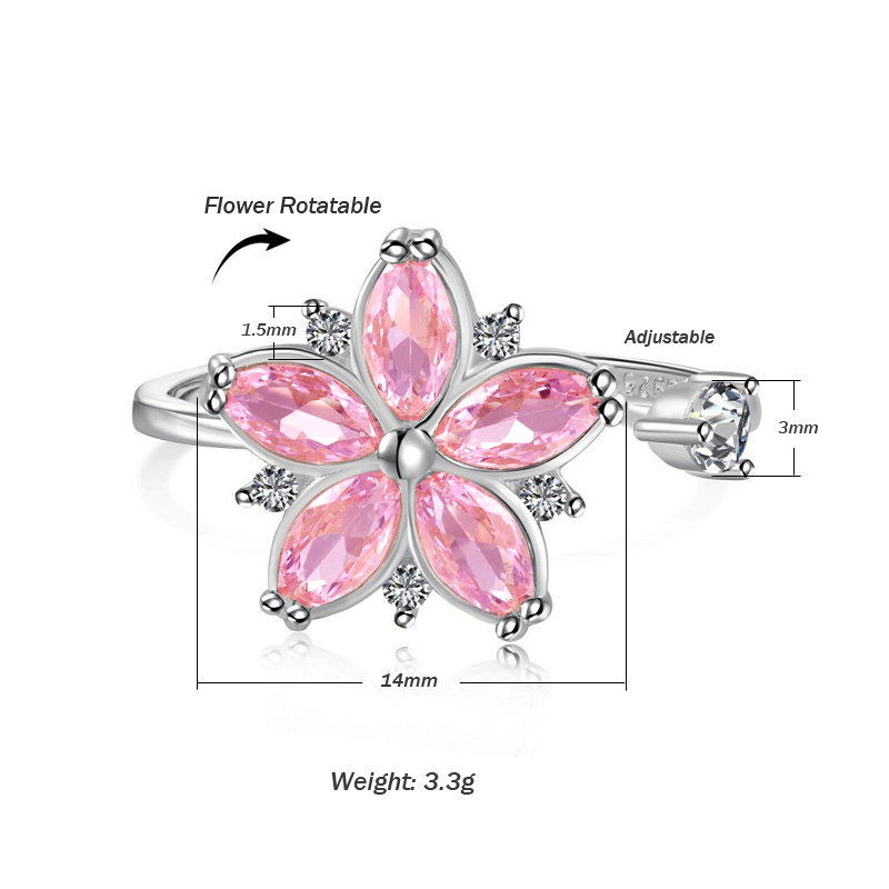 New Elegant Exquisite Rotatabl - Statement Cocktail Ring 评论和价格