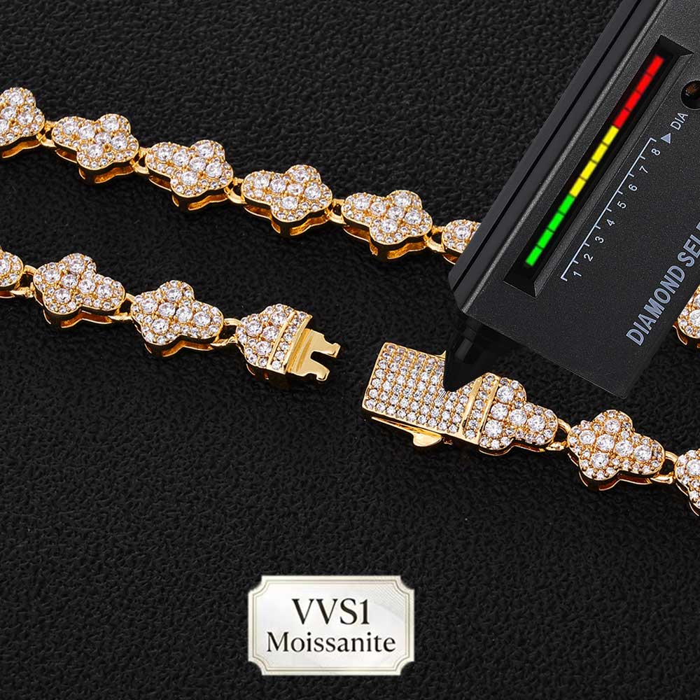 Nuoya Brass/925 VVS1 Moissanit - Hip Hop Chain Necklace 评论和价格