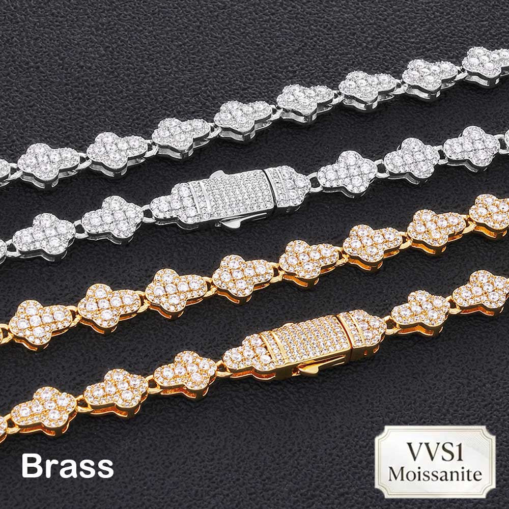 Nuoya Brass/925 VVS1 Moissanit - Hip Hop Chain Necklace 评论和价格