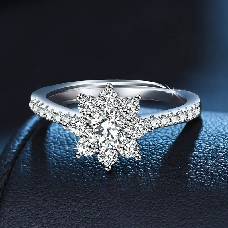 Luxury 925 Sterling Silver Rin - Statement Cocktail Ring 评论和价格
