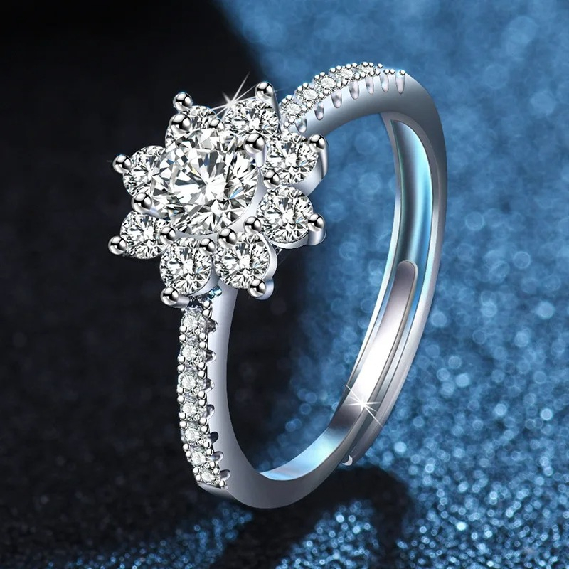 Luxury 925 Sterling Silver Rin - Statement Cocktail Ring 评论和价格