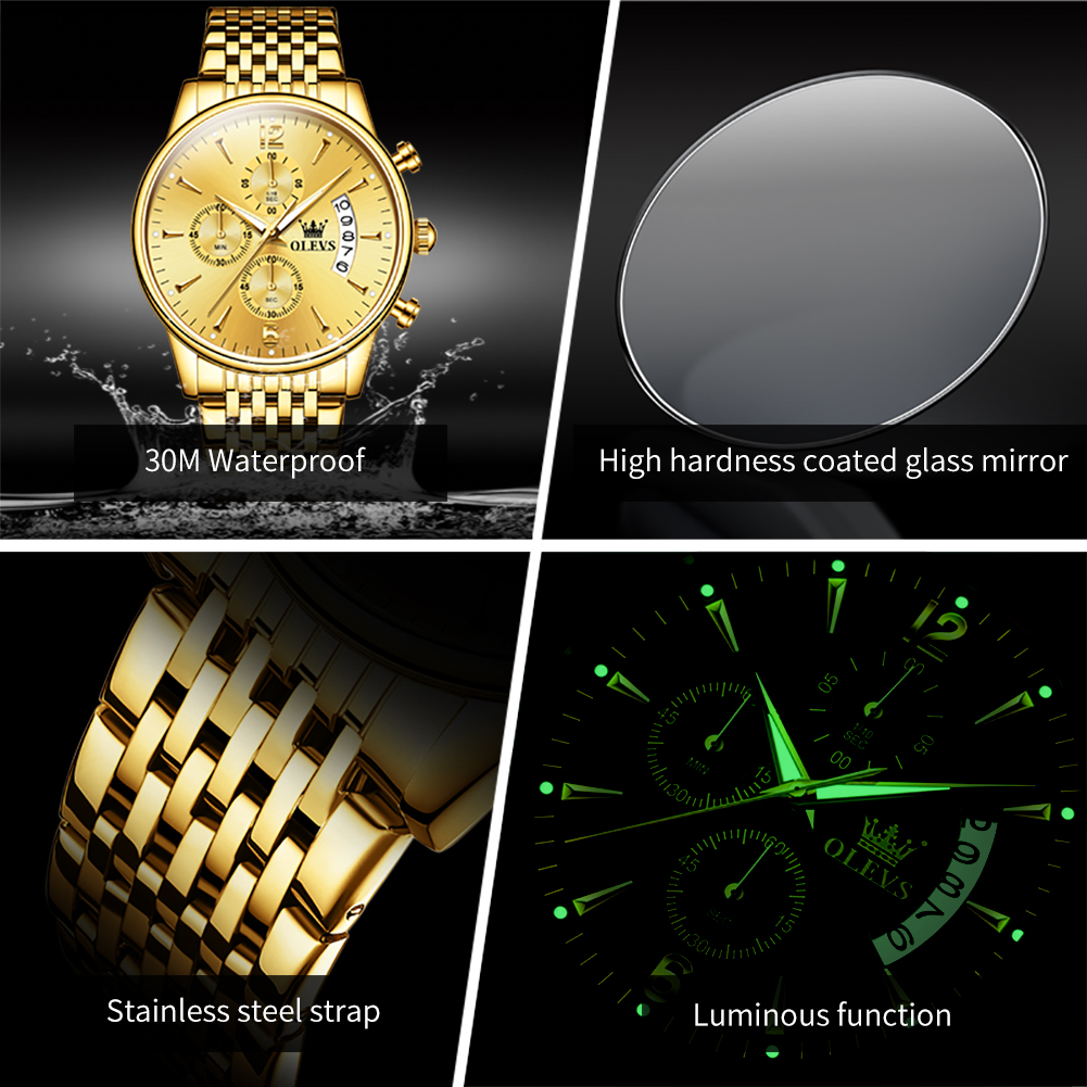 OLEVS Brand Luxury Gold Quartz - Jewelry Inspired Watches 评论和价格