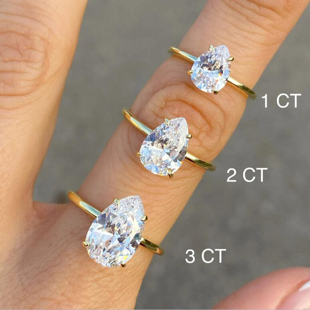 Pear Shaped 925 Sterling Silve - Statement Cocktail Ring 评论和价格