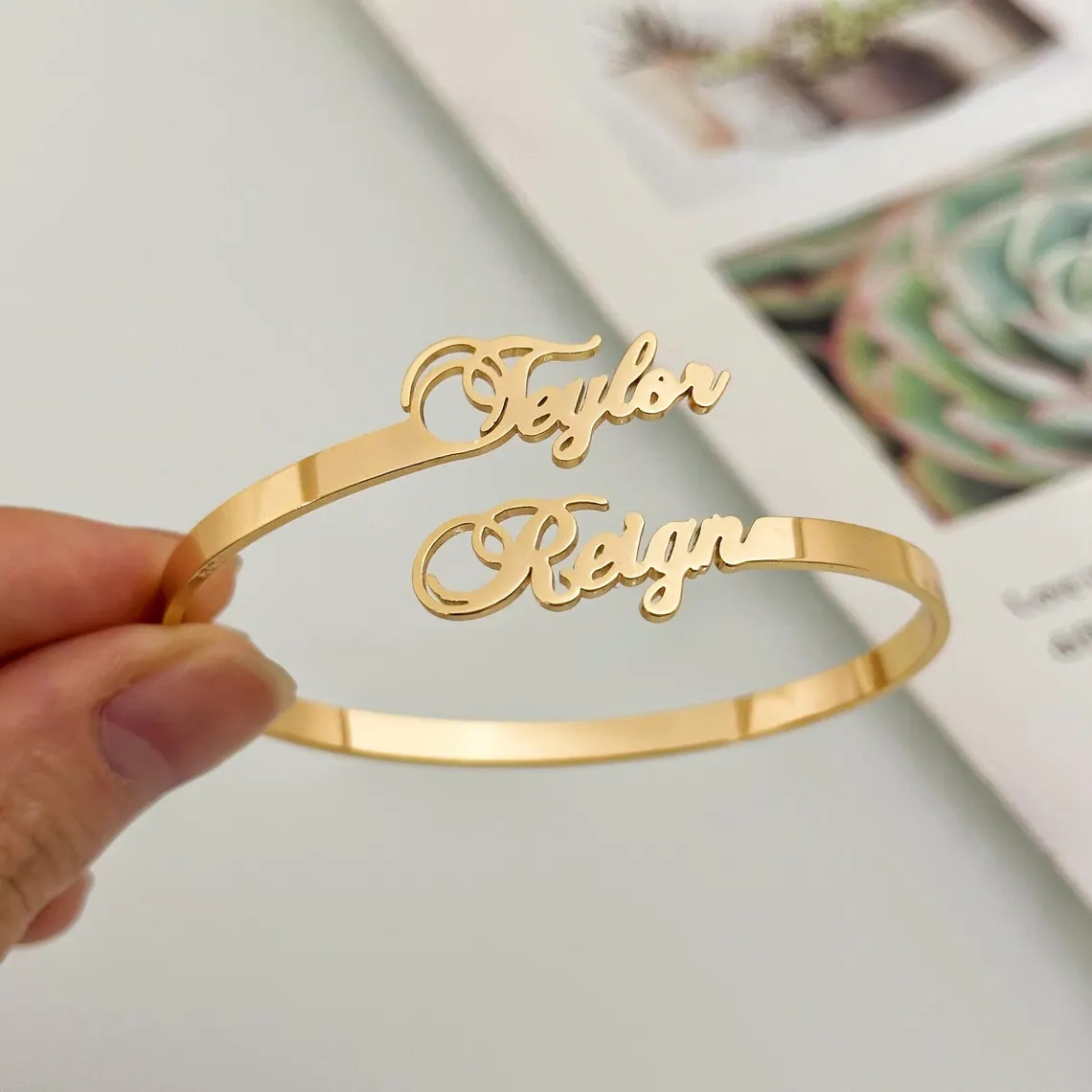 Personalized Custom Children's - Cuff Bangle Bracelet 评论和价格