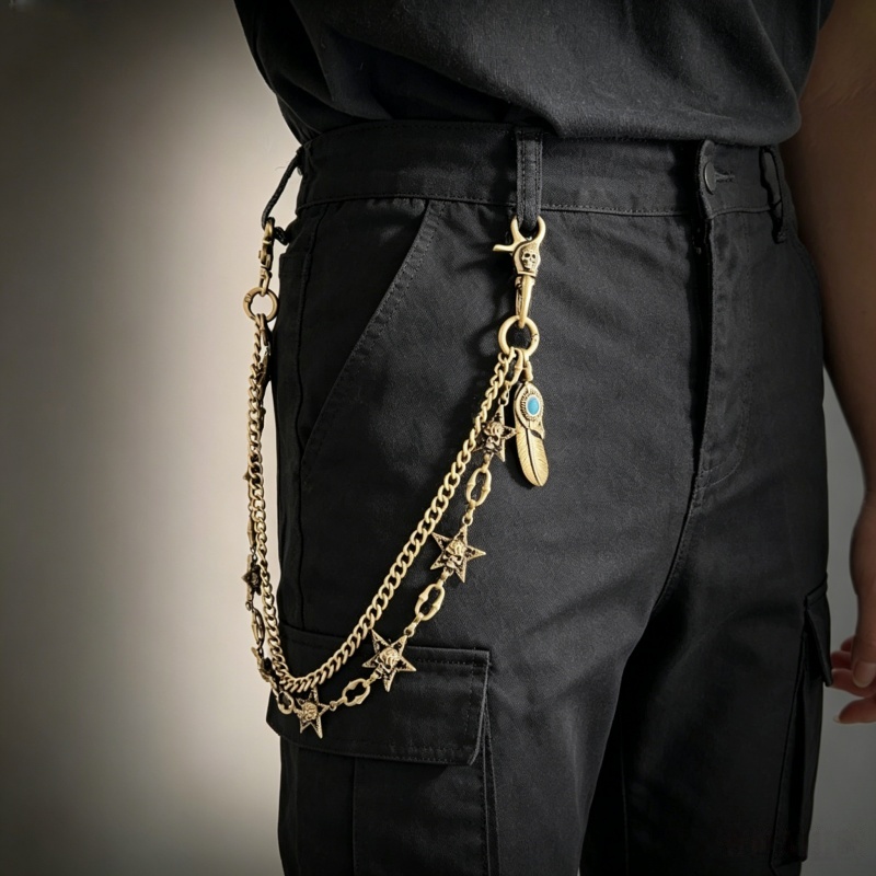 Hip Hop Punk Rock Metal Pants  - Hip Hop Chain Necklace 评论和价格