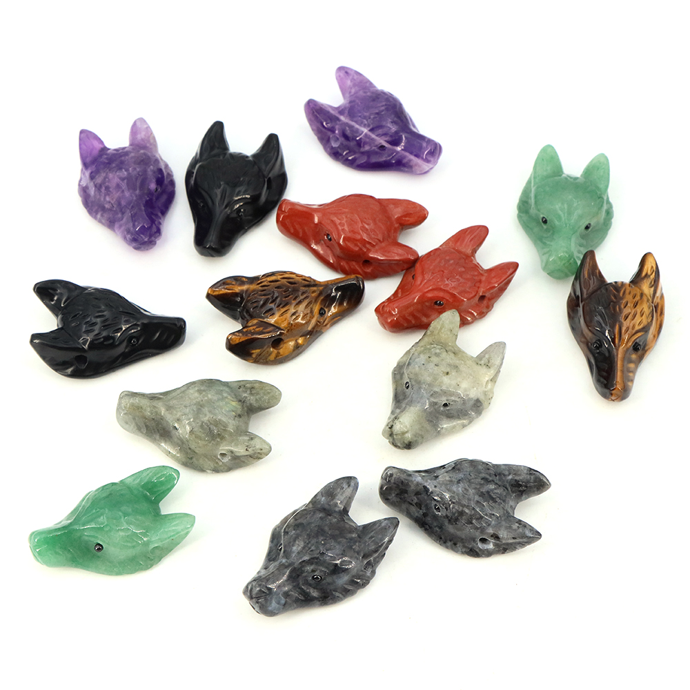 40mm Wolf Head Stone Pendant N - Wolf Jewelry & Watches Tampa Reviews 评论和价格