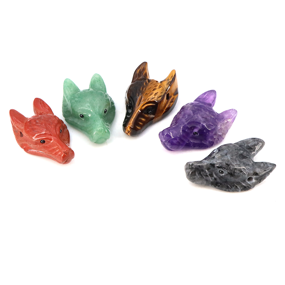 40mm Wolf Head Stone Pendant N - Wolf Jewelry & Watches Tampa Reviews 评论和价格