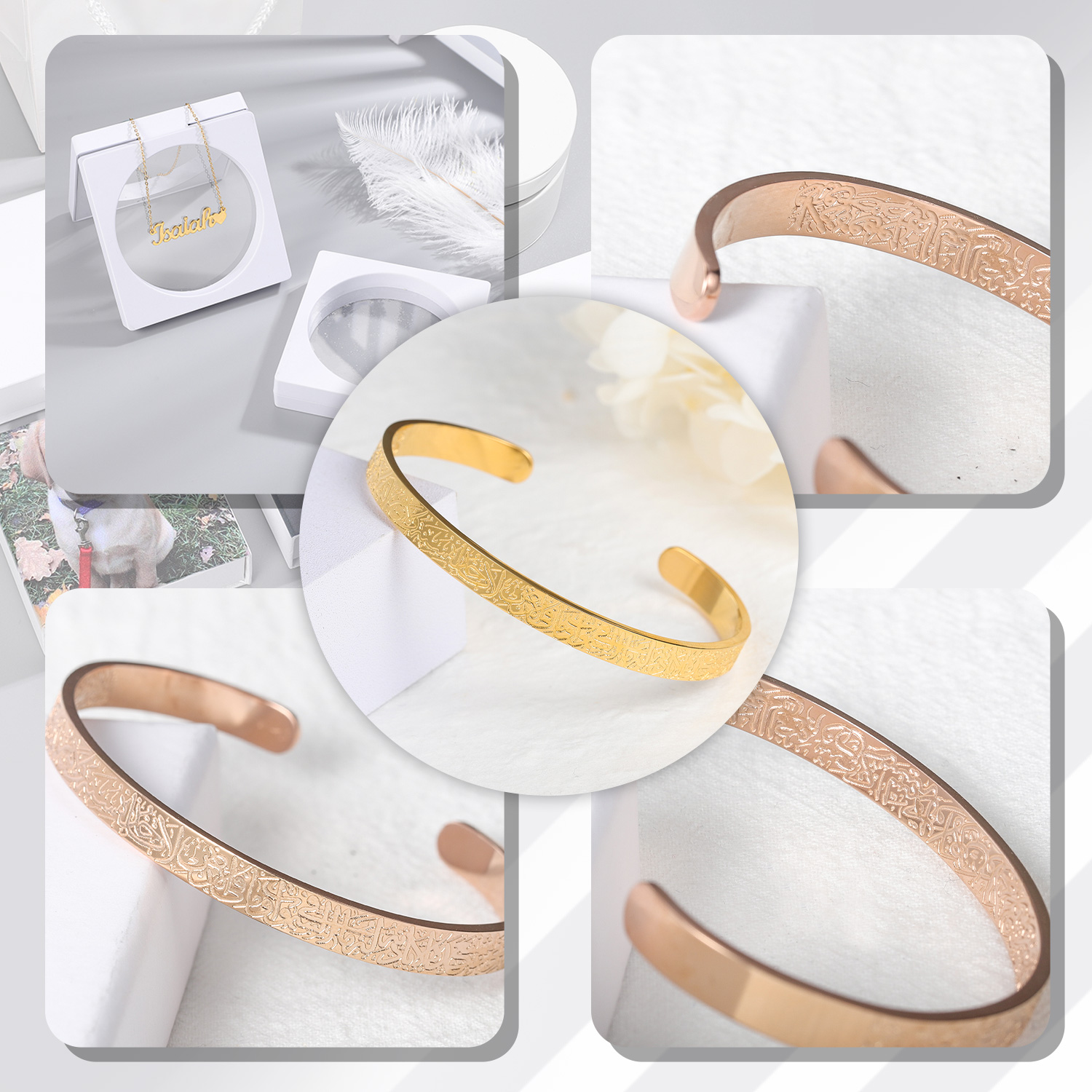 Ayatul Kursi Cuff Bracelet For - Cuff Bangle Bracelet 评论和价格