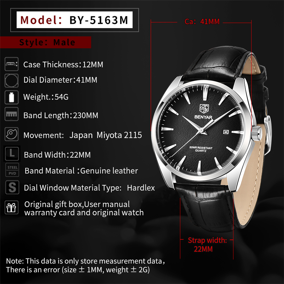 Benyar 5163 Top Brand Luxury M - Jewelry Inspired Watches 评论和价格