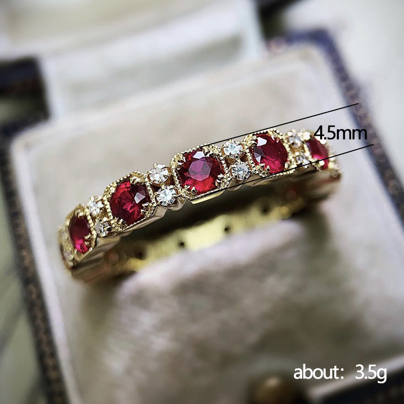 100% 18k gold ruby Gemstone Ri - Statement Cocktail Ring 评论和价格