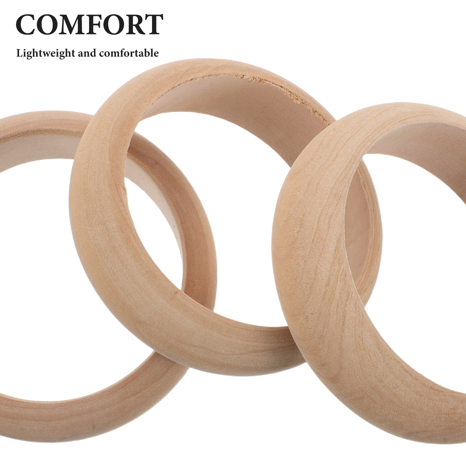 4Pcs Natural Wooden Bangles Bl - Cuff Bangle Bracelet 评论和价格