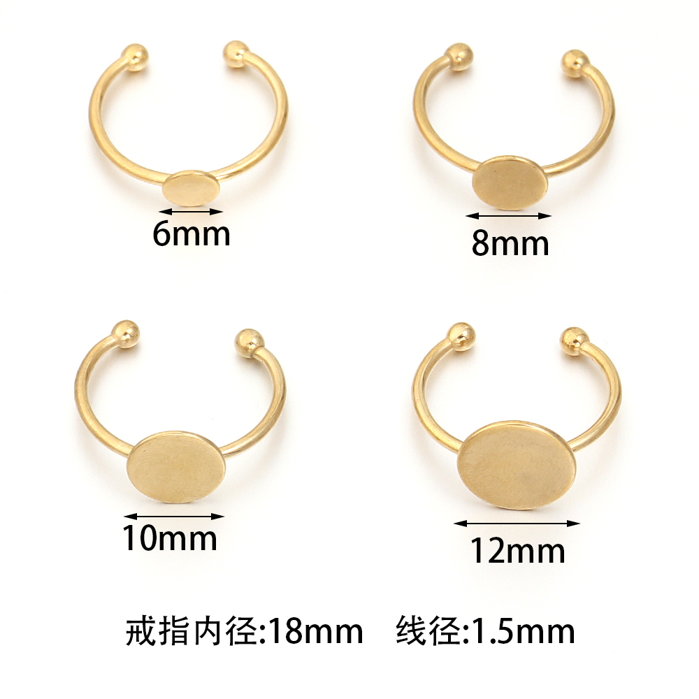 5Pcs/Lot Stainless Steel Gold  - Gold Plated Ring 评论和价格