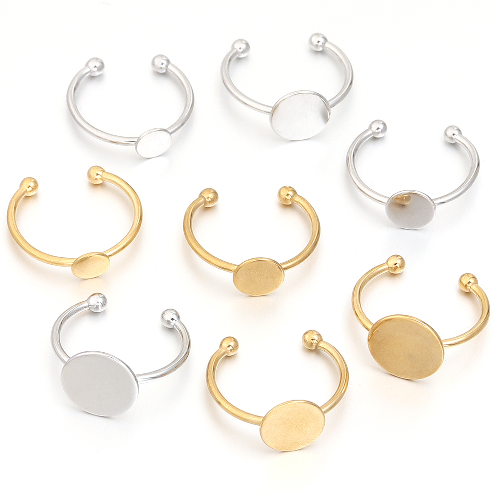 5Pcs/Lot Stainless Steel Gold  - Gold Plated Ring 评论和价格