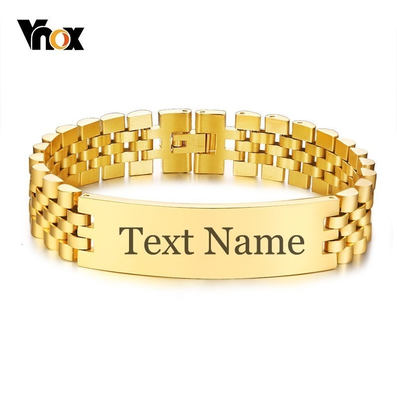 Vnox Mens 15mm Wide ID Tag Bra - Jewelry Type Watches 评论和价格
