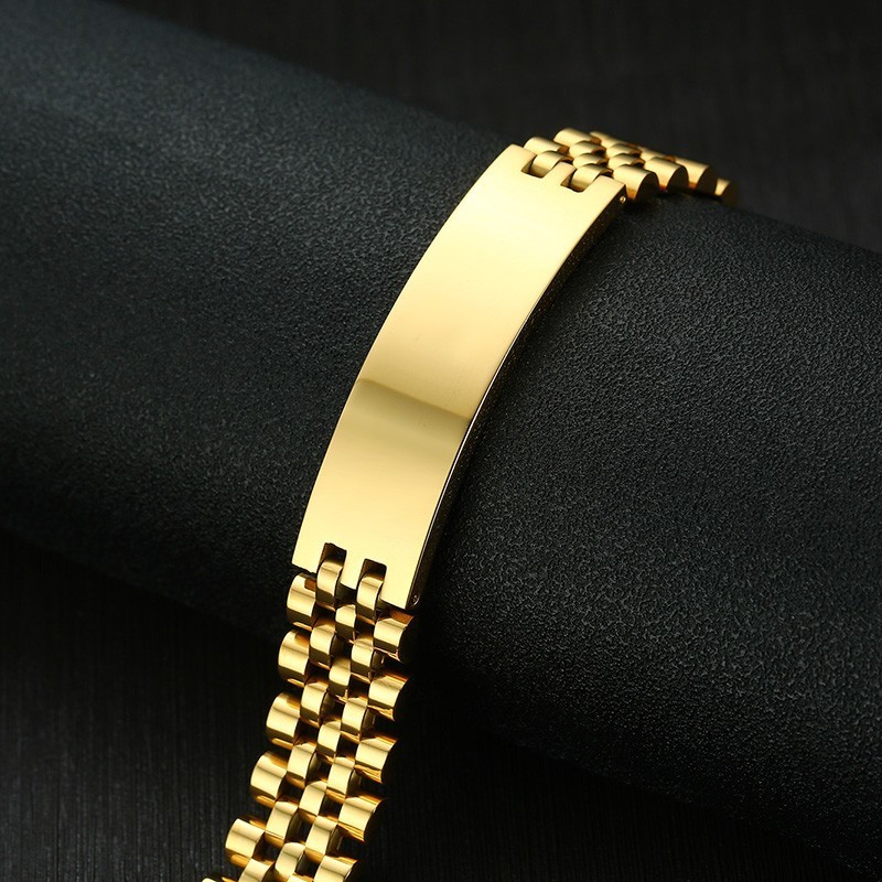 Vnox Mens 15mm Wide ID Tag Bra - Jewelry Type Watches 评论和价格