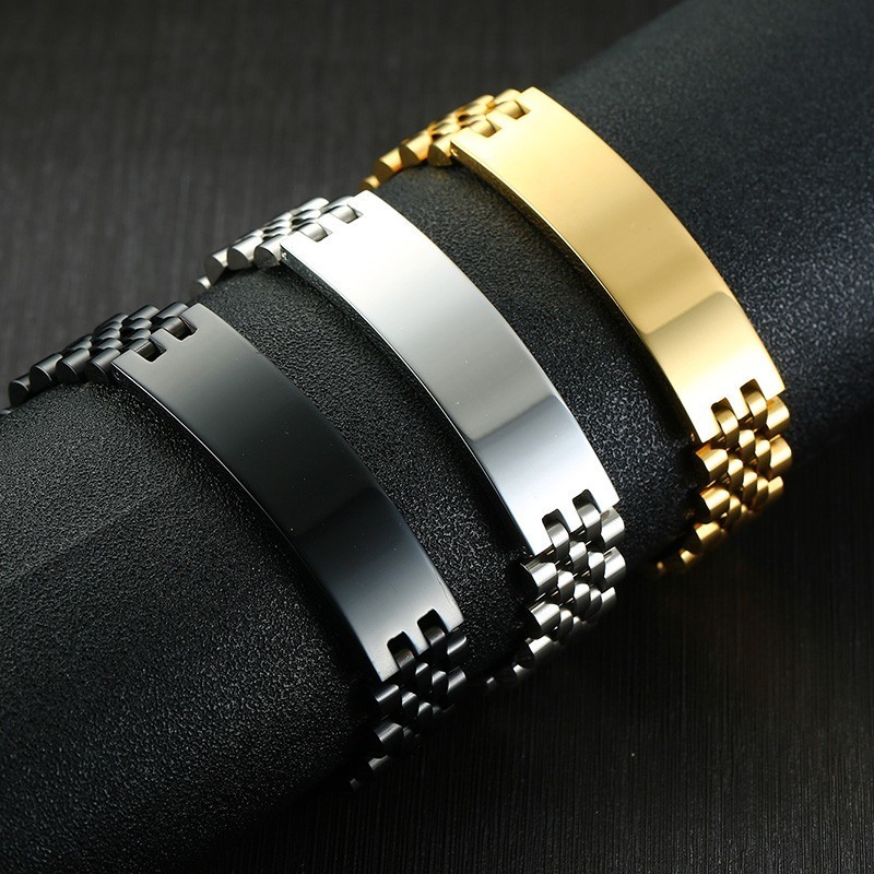 Vnox Mens 15mm Wide ID Tag Bra - Jewelry Type Watches 评论和价格