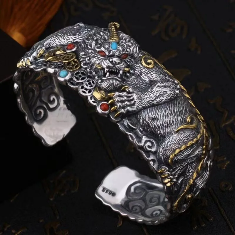Lucky Pixiu Tiger Bracelet Nat - Cuff Bangle Bracelet 评论和价格