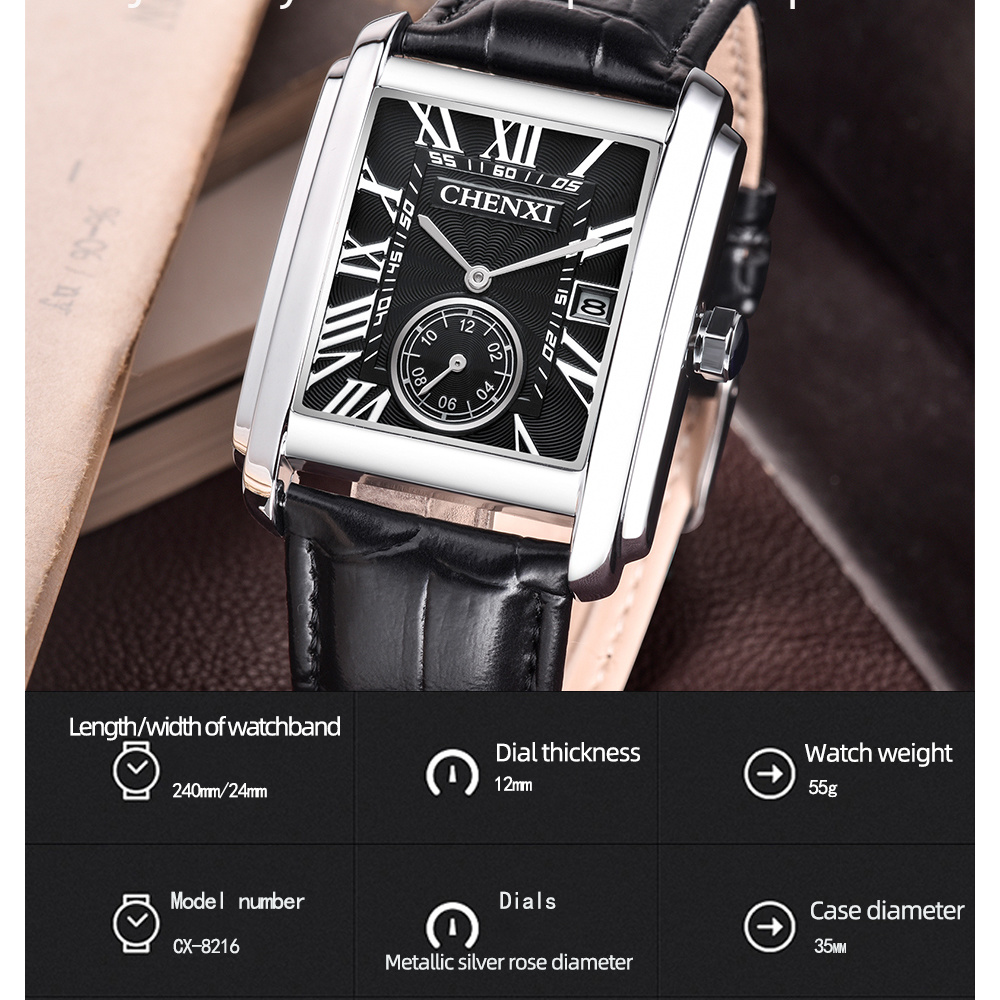 CHENXI 8216 Fashion Classic Sq - Jewelry Inspired Watches 评论和价格