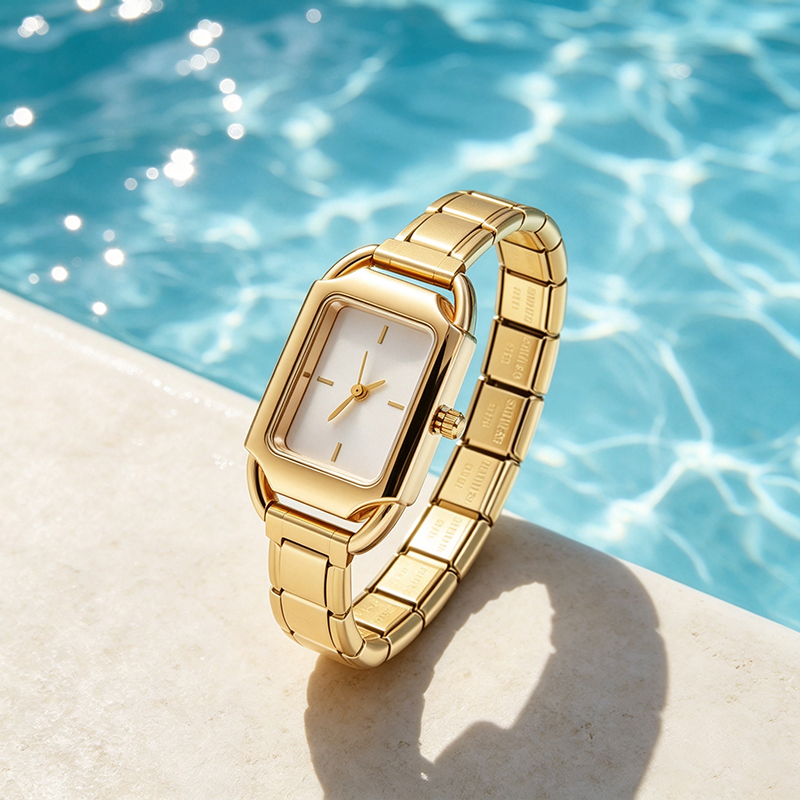 2026 Golden Square Watch Gift  - Jewelry Type Watches 评论和价格
