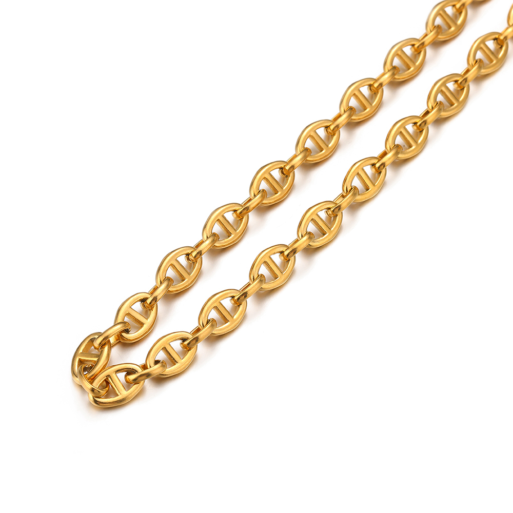 1 Meter Stainless Steel Coffee - Hip Hop Chain Necklace 评论和价格